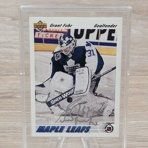 Grant Fuhr Autographed Toronto Maple Leafs 1991 92 Upper Deck Hockey Card